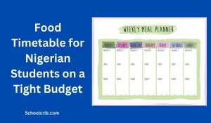 Food Timetable for Nigerian Students on a Tight Budget