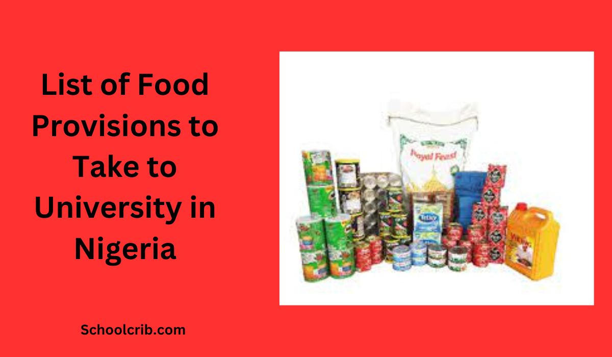 List of Food Provisions to Take to University in Nigeria